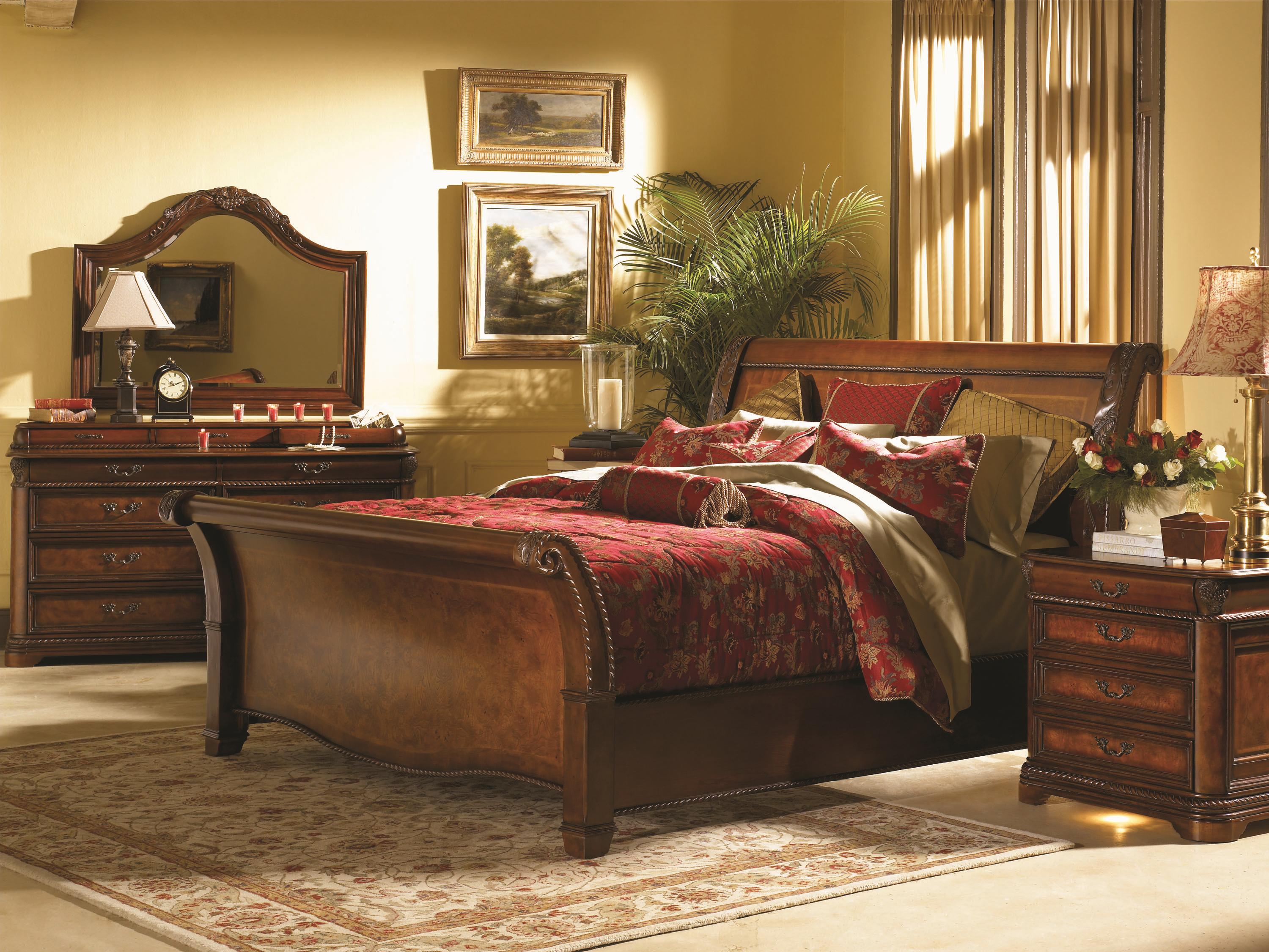 Aspenhome Napa QueenSize Sleigh Bed with High Profile Footboard AHFA